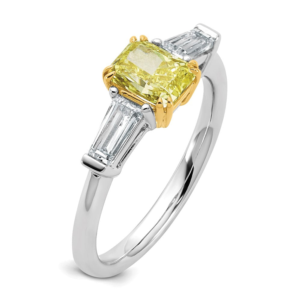 Emma Grace 14ktt 1 1/2ct Lab Grown Dia Cert Vivid Yellow & VS+ F+ Comp Ring