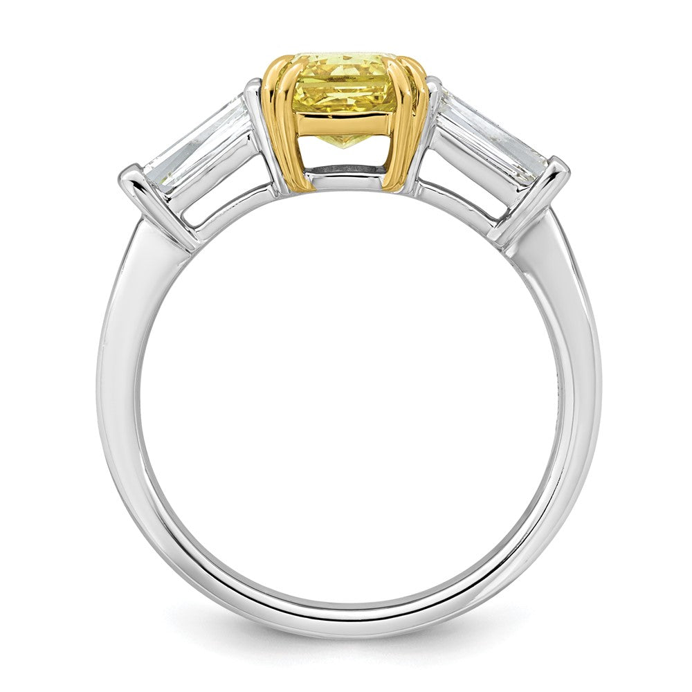 Emma Grace 14ktt 2 1/5ct Lab Grown Dia Cert Vivid Yellow & VS+ F+ Comp Ring