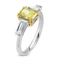 Emma Grace 14ktt 2 1/5ct Lab Grown Dia Cert Vivid Yellow & VS+ F+ Comp Ring