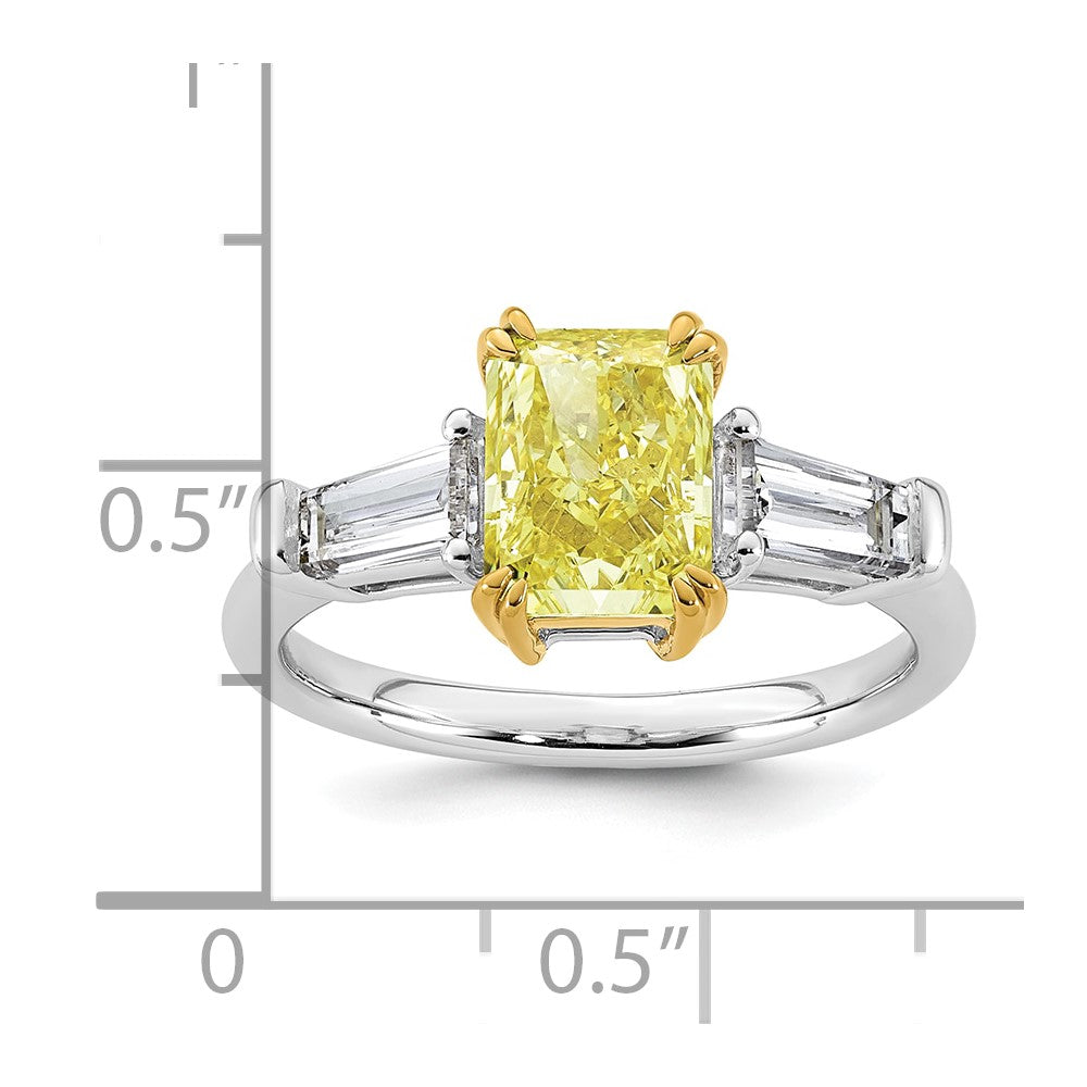 Emma Grace 14ktt 2 3/4ct Lab Grown Dia Cert Vivid Yellow & VS+ F+ Comp Ring
