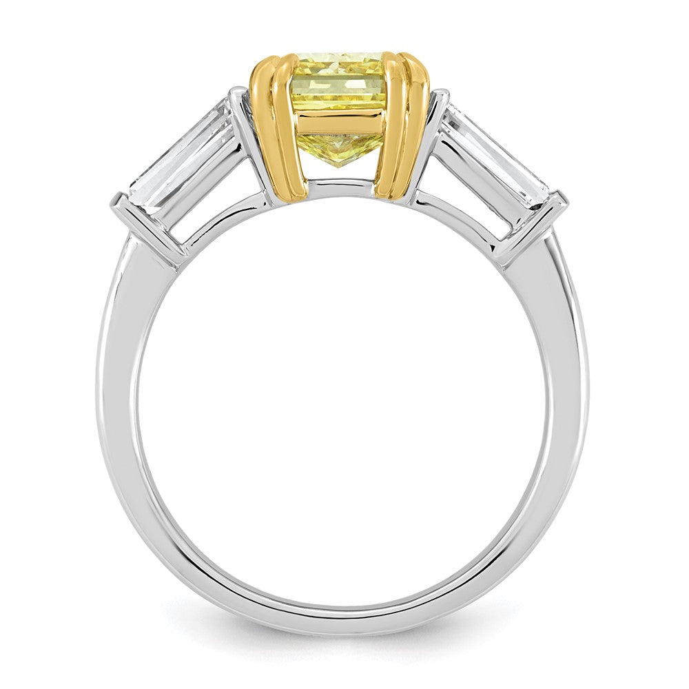 Emma Grace 14ktt 3 1/3ct Lab Grown Dia Cert Vivid Yellow & VS+ F+ Comp Ring
