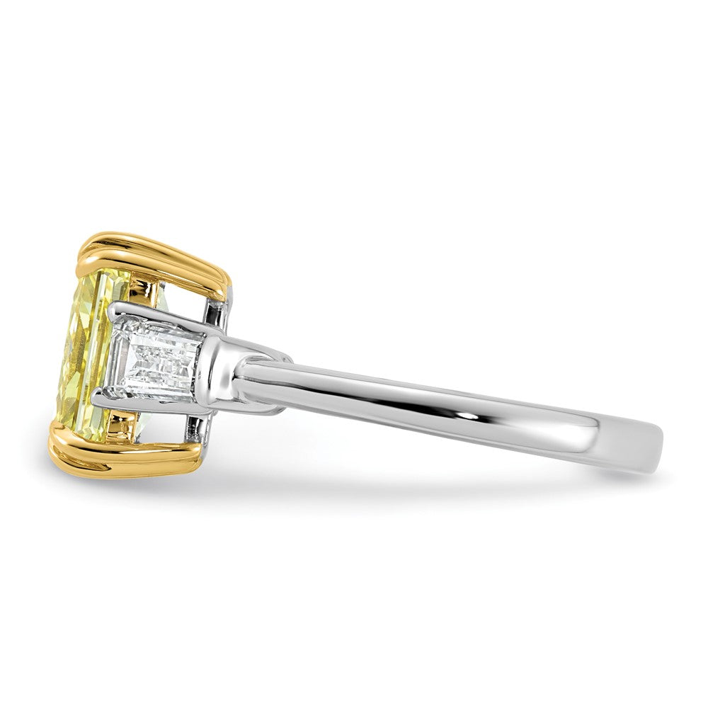 Emma Grace 14ktt 3 1/3ct Lab Grown Dia Cert Vivid Yellow & VS+ F+ Comp Ring