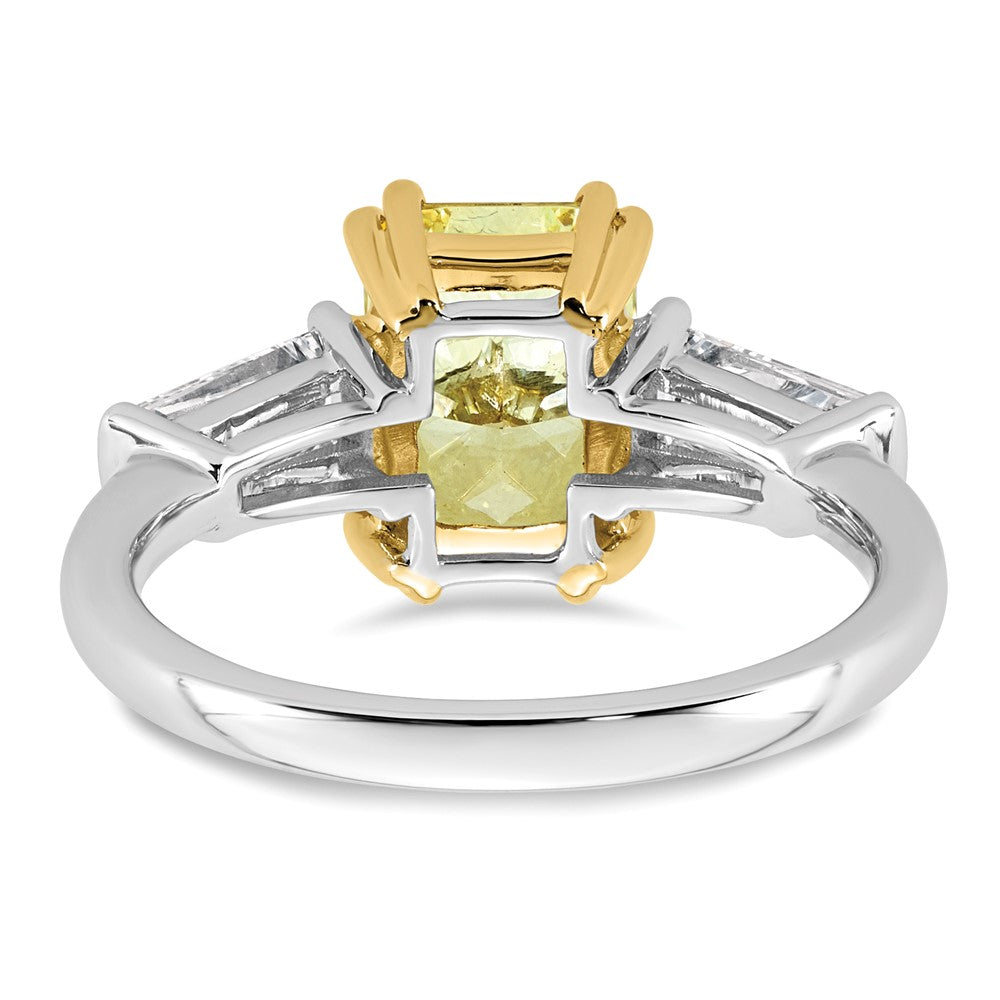 Emma Grace 14ktt 3 1/3ct Lab Grown Dia Cert Vivid Yellow & VS+ F+ Comp Ring