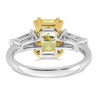 Emma Grace 14ktt 3 1/3ct Lab Grown Dia Cert Vivid Yellow & VS+ F+ Comp Ring