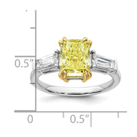 Emma Grace 14ktt 3 1/3ct Lab Grown Dia Cert Vivid Yellow & VS+ F+ Comp Ring
