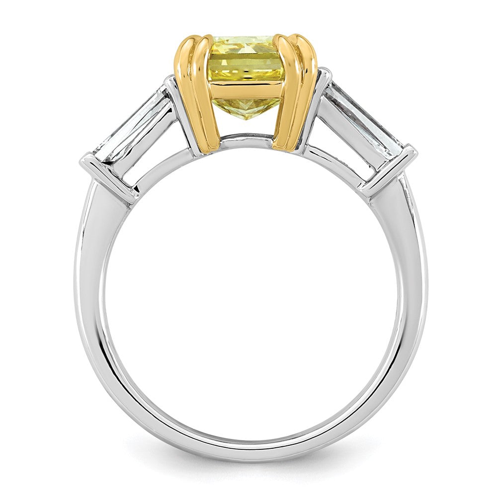 Emma Grace 14ktt 3 7/8ct LabGrown Dia Cert Vivid Yellow & VS+ F+ Comp Ring