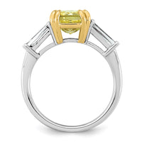 Emma Grace 14ktt 3 7/8ct LabGrown Dia Cert Vivid Yellow & VS+ F+ Comp Ring