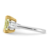 Emma Grace 14ktt 3 7/8ct LabGrown Dia Cert Vivid Yellow & VS+ F+ Comp Ring
