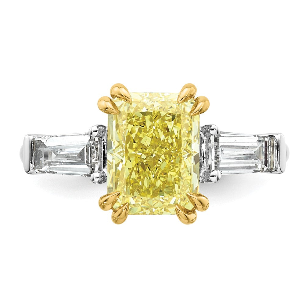Emma Grace 14ktt 3 7/8ct LabGrown Dia Cert Vivid Yellow & VS+ F+ Comp Ring