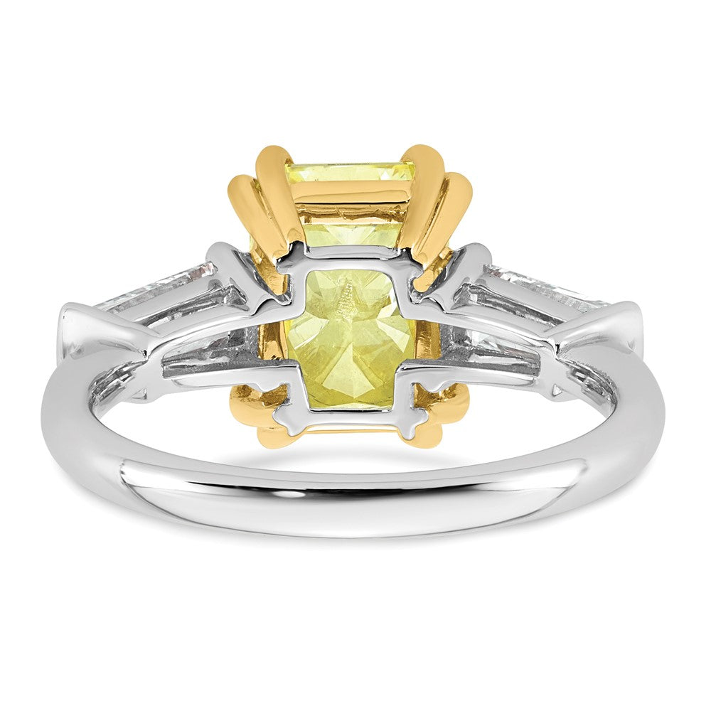 Emma Grace 14ktt 3 7/8ct LabGrown Dia Cert Vivid Yellow & VS+ F+ Comp Ring