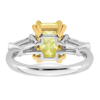 Emma Grace 14ktt 3 7/8ct LabGrown Dia Cert Vivid Yellow & VS+ F+ Comp Ring