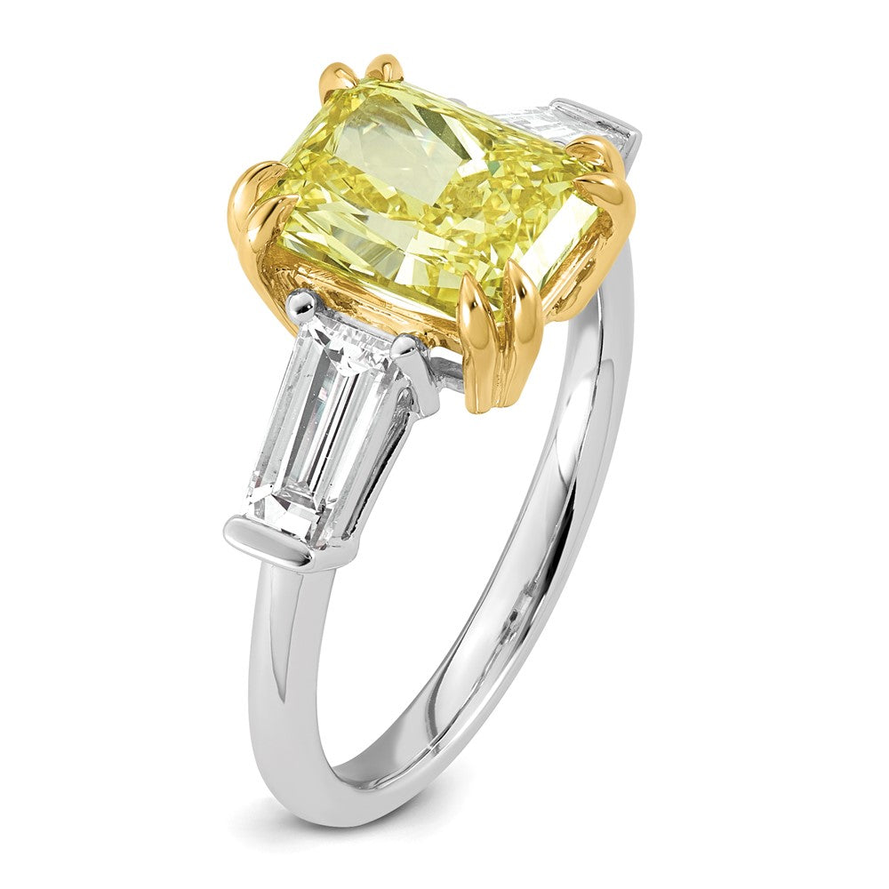 Emma Grace 14ktt 3 7/8ct LabGrown Dia Cert Vivid Yellow & VS+ F+ Comp Ring