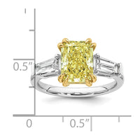 Emma Grace 14ktt 3 7/8ct LabGrown Dia Cert Vivid Yellow & VS+ F+ Comp Ring