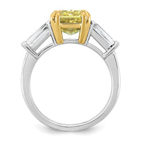 Emma Grace 14ktt 4 3/8ct Lab Grown Dia Cert Vivid Yellow & VS+ F+ Comp Ring