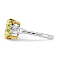 Emma Grace 14ktt 4 3/8ct Lab Grown Dia Cert Vivid Yellow & VS+ F+ Comp Ring