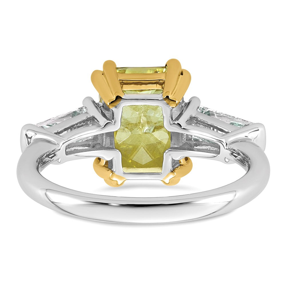 Emma Grace 14ktt 4 3/8ct Lab Grown Dia Cert Vivid Yellow & VS+ F+ Comp Ring
