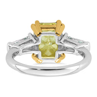 Emma Grace 14ktt 4 3/8ct Lab Grown Dia Cert Vivid Yellow & VS+ F+ Comp Ring