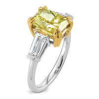 Emma Grace 14ktt 4 3/8ct Lab Grown Dia Cert Vivid Yellow & VS+ F+ Comp Ring