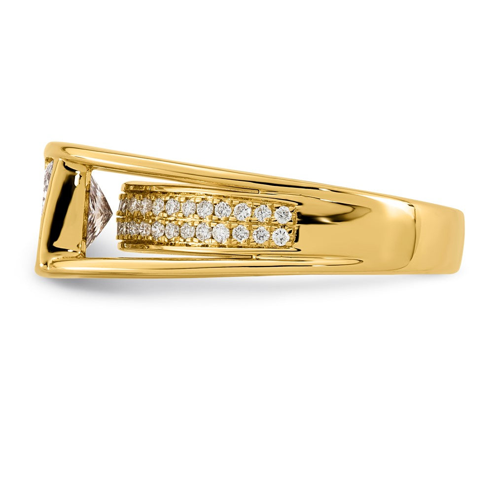 14ky 1 3/4ct Cert Princess Lab Grown Dia VS+ F+ Comp Ring