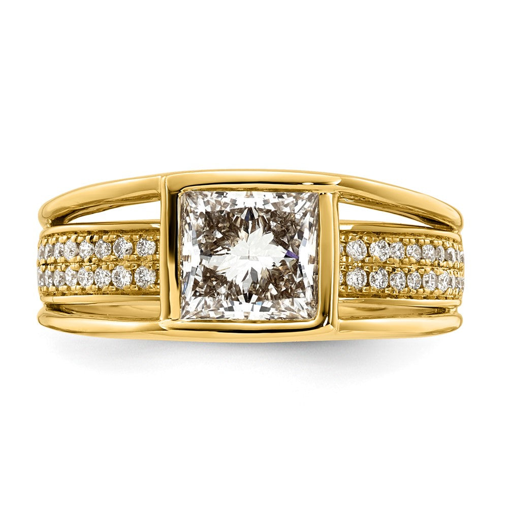 14ky 1 3/4ct Cert Princess Lab Grown Dia VS+ F+ Comp Ring