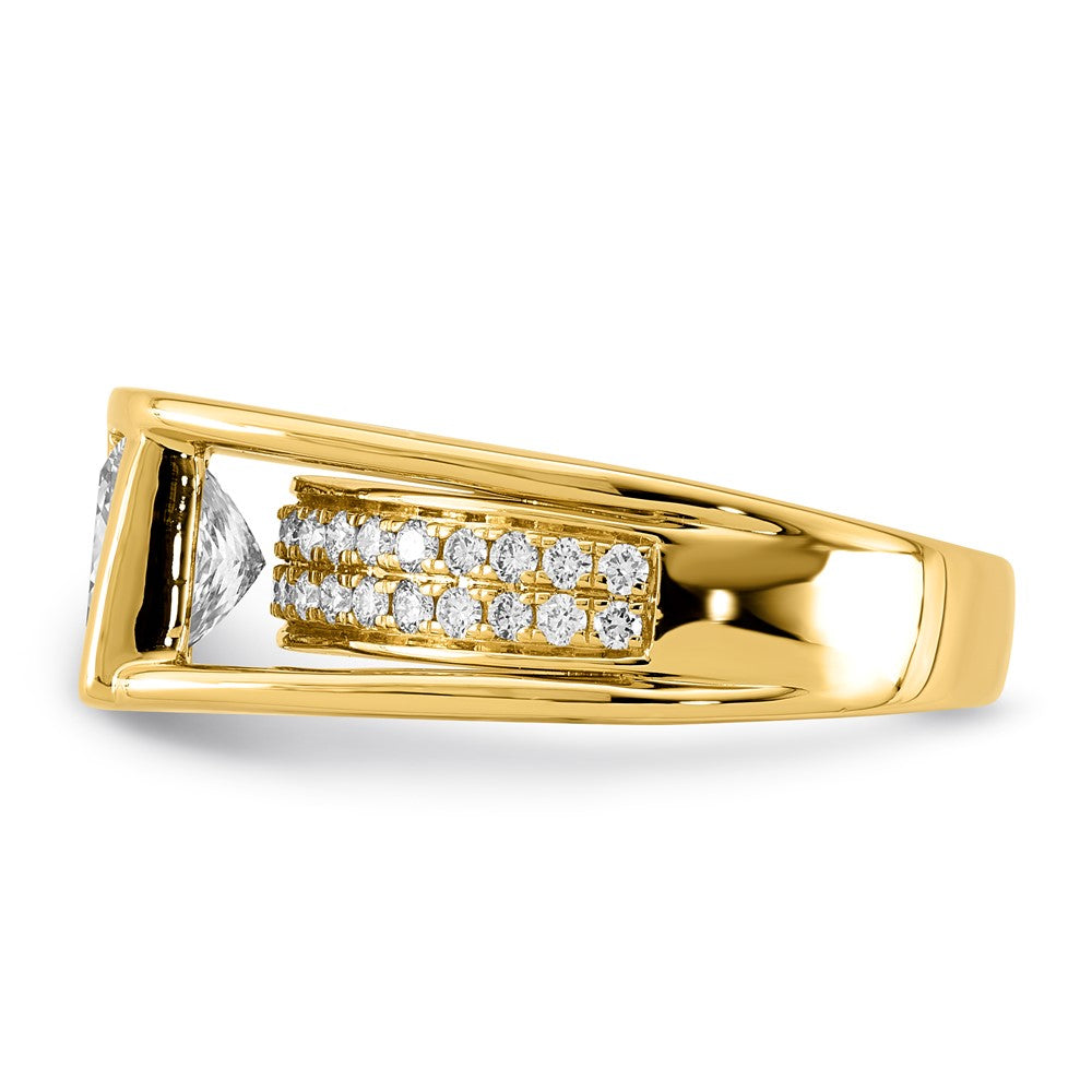 14ky 2 1/2ct Cert Princess Lab Grown Dia VS+ F+ Comp Ring