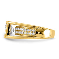 14ky 2 1/2ct Cert Princess Lab Grown Dia VS+ F+ Comp Ring