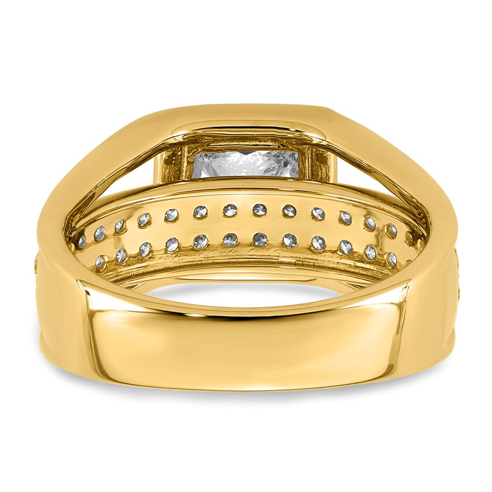 14ky 2 1/2ct Cert Princess Lab Grown Dia VS+ F+ Comp Ring