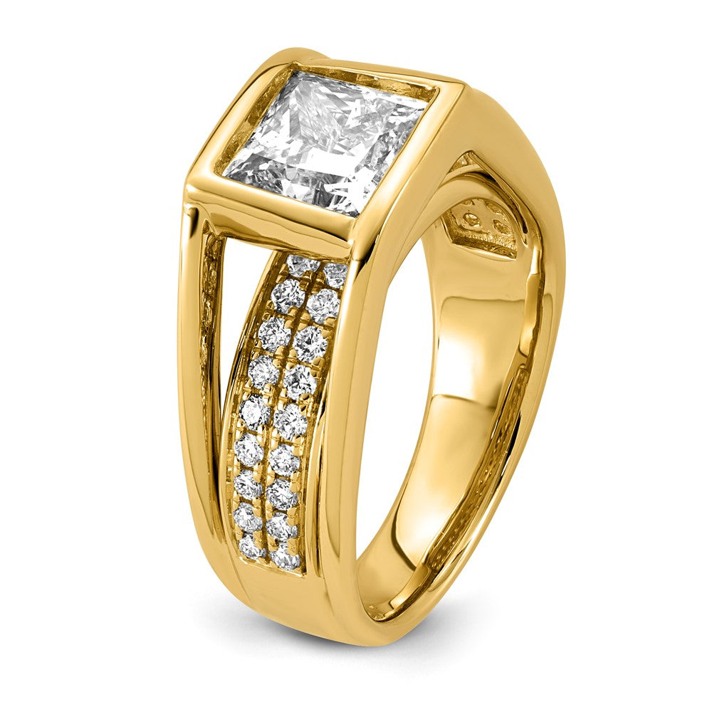 14ky 2 1/2ct Cert Princess Lab Grown Dia VS+ F+ Comp Ring