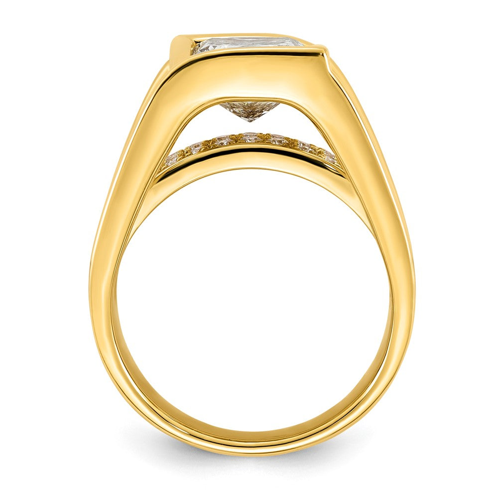 14ky 3ct Cert Princess Lab Grown Dia VS+ F+ Comp Ring