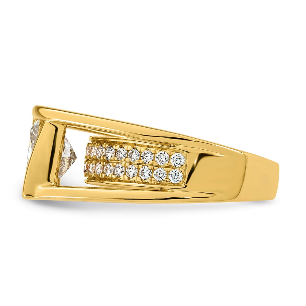 14ky 3ct Cert Princess Lab Grown Dia VS+ F+ Comp Ring
