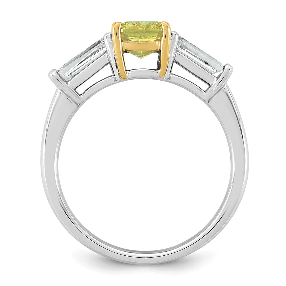 Emma Grace 14ktt 2 1/4ct Lab Grown Dia Cert Vivid Yellow & VS+ F+ Comp Ring