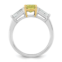 Emma Grace 14ktt 2 1/4ct Lab Grown Dia Cert Vivid Yellow & VS+ F+ Comp Ring