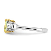Emma Grace 14ktt 2 1/4ct Lab Grown Dia Cert Vivid Yellow & VS+ F+ Comp Ring