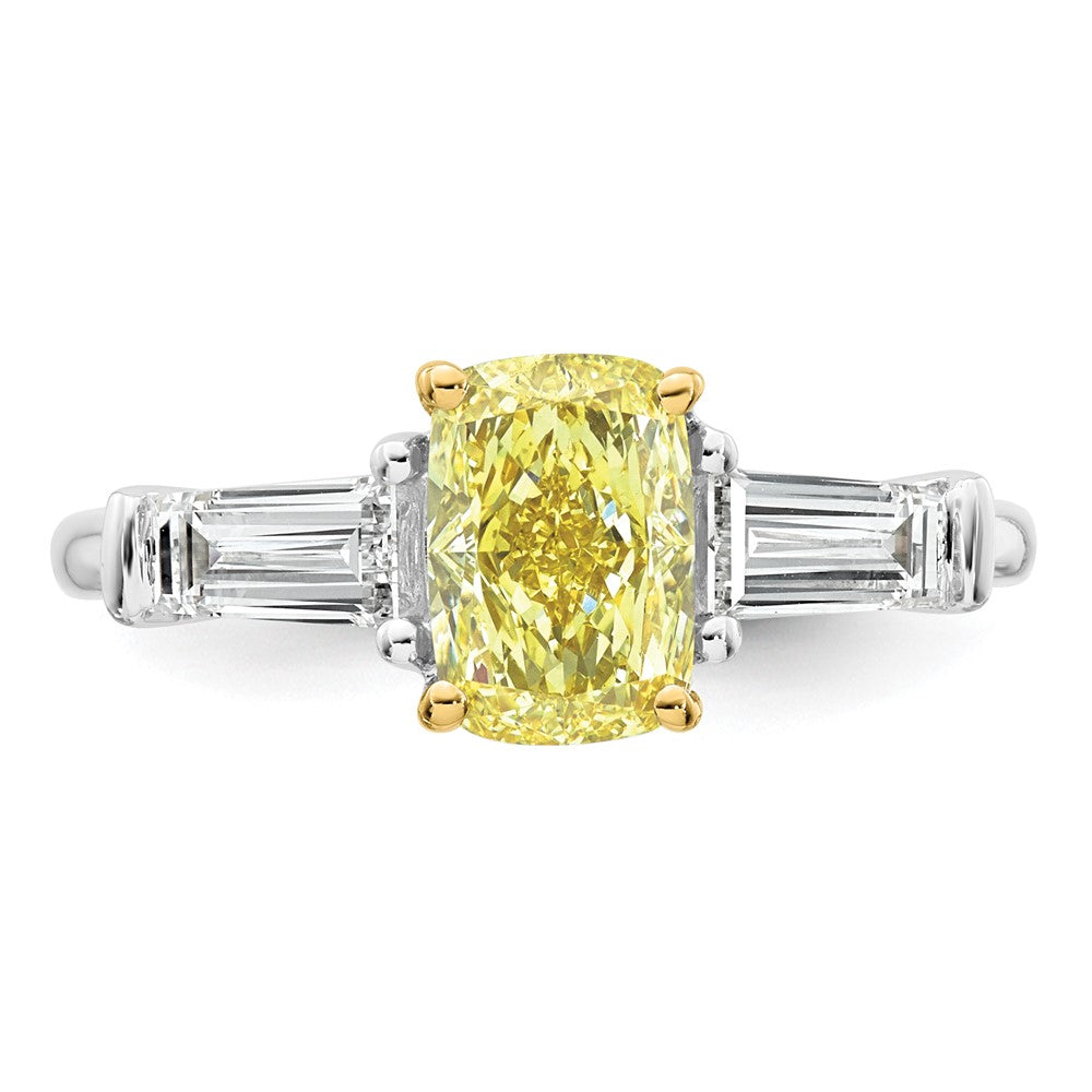Emma Grace 14ktt 2 1/4ct Lab Grown Dia Cert Vivid Yellow & VS+ F+ Comp Ring
