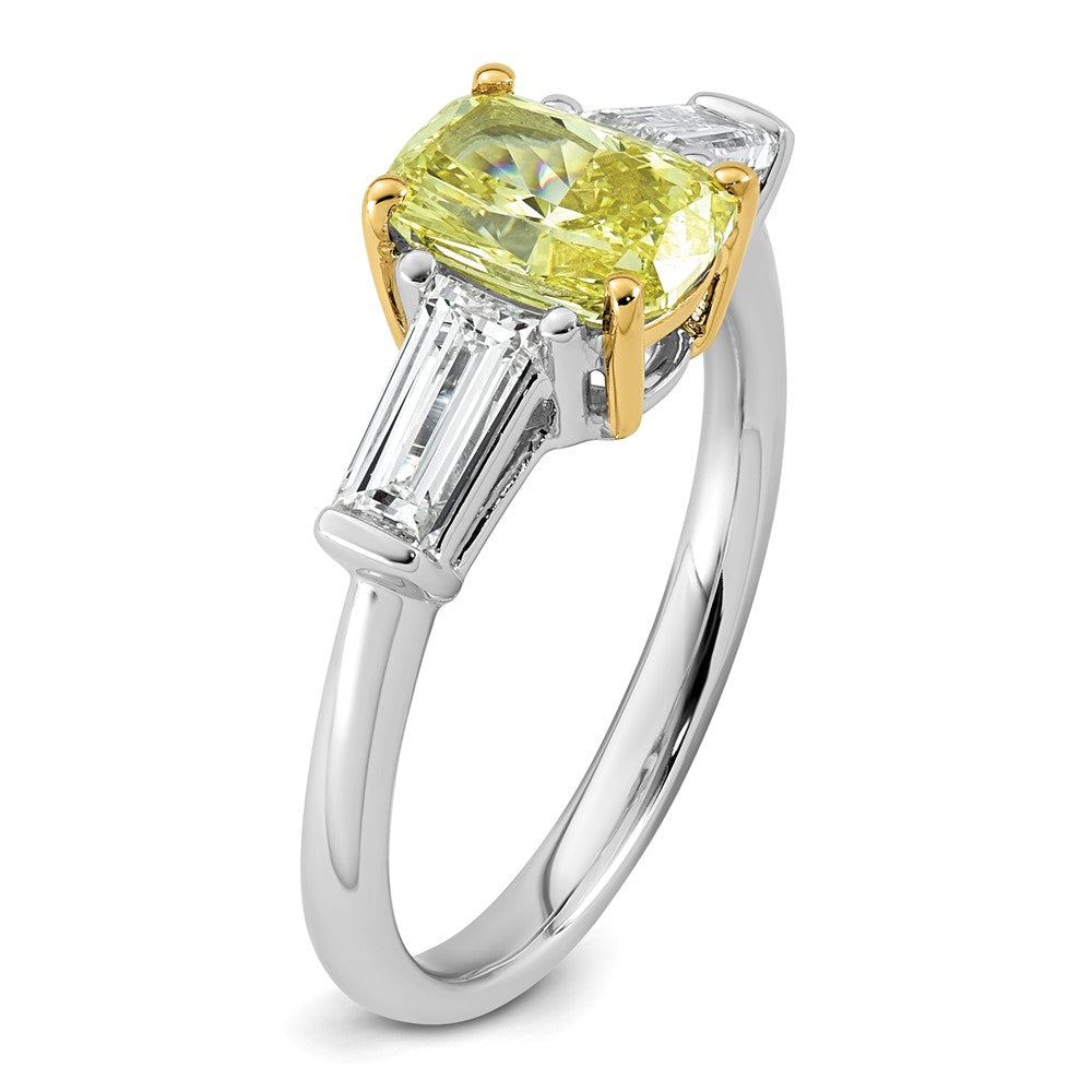 Emma Grace 14ktt 2 1/4ct Lab Grown Dia Cert Vivid Yellow & VS+ F+ Comp Ring