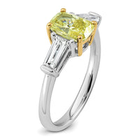 Emma Grace 14ktt 2 1/4ct Lab Grown Dia Cert Vivid Yellow & VS+ F+ Comp Ring