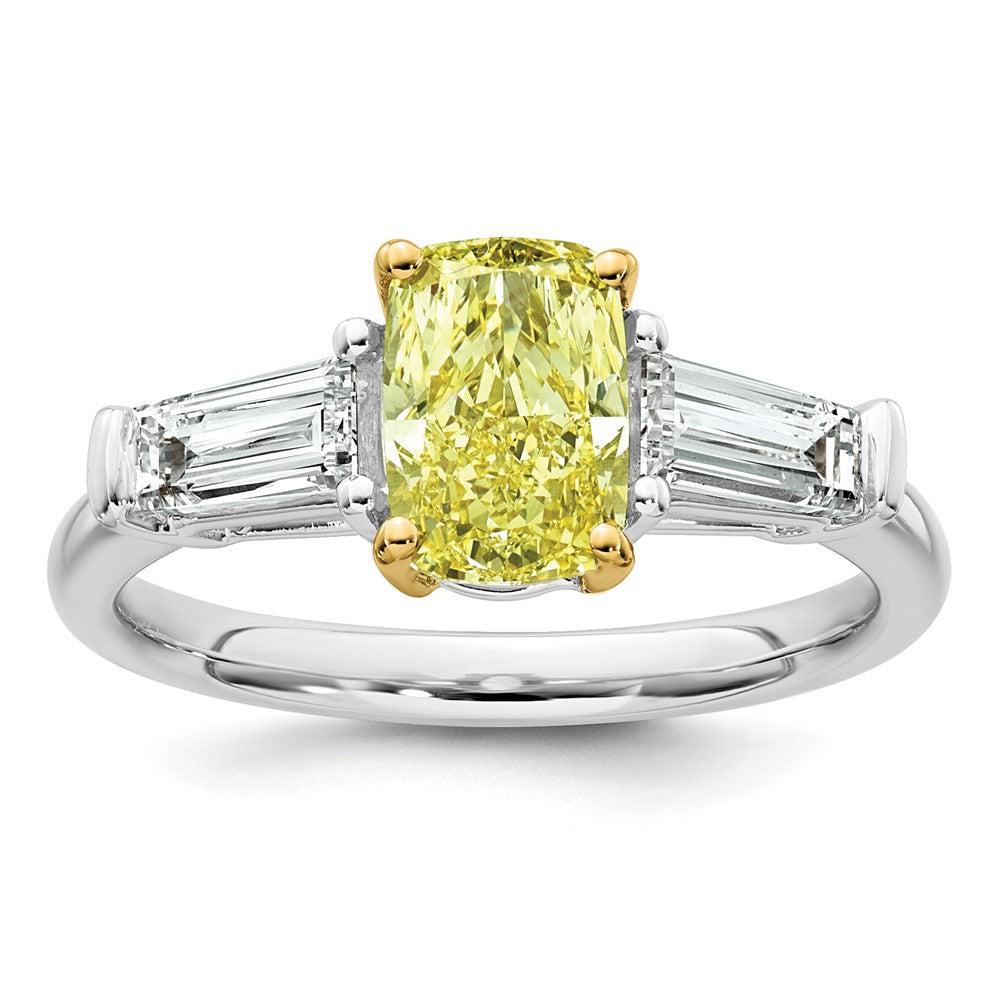 Emma Grace 14ktt 2 1/4ct Lab Grown Dia Cert Vivid Yellow & VS+ F+ Comp Ring