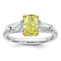 Emma Grace 14ktt 2 1/4ct Lab Grown Dia Cert Vivid Yellow & VS+ F+ Comp Ring