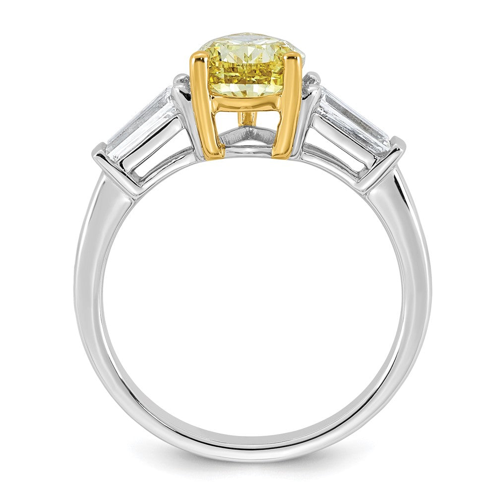 Emma Grace 14ktt 2 3/4ct Lab Grown Dia Cert Vivid Yellow & VS+ F+ Comp Ring