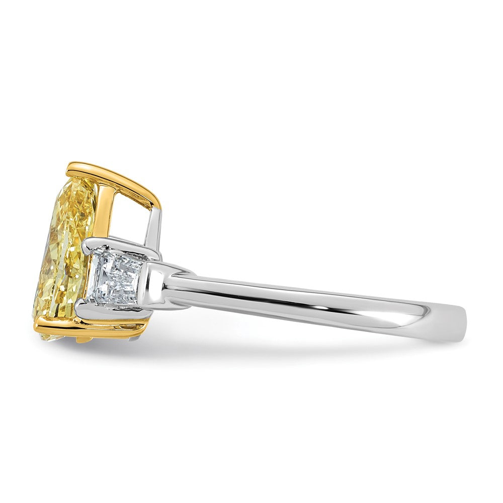 Emma Grace 14ktt 2 3/4ct Lab Grown Dia Cert Vivid Yellow & VS+ F+ Comp Ring
