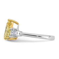Emma Grace 14ktt 2 3/4ct Lab Grown Dia Cert Vivid Yellow & VS+ F+ Comp Ring