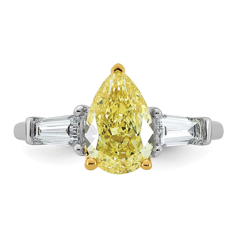 Emma Grace 14ktt 2 3/4ct Lab Grown Dia Cert Vivid Yellow & VS+ F+ Comp Ring