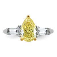 Emma Grace 14ktt 2 3/4ct Lab Grown Dia Cert Vivid Yellow & VS+ F+ Comp Ring