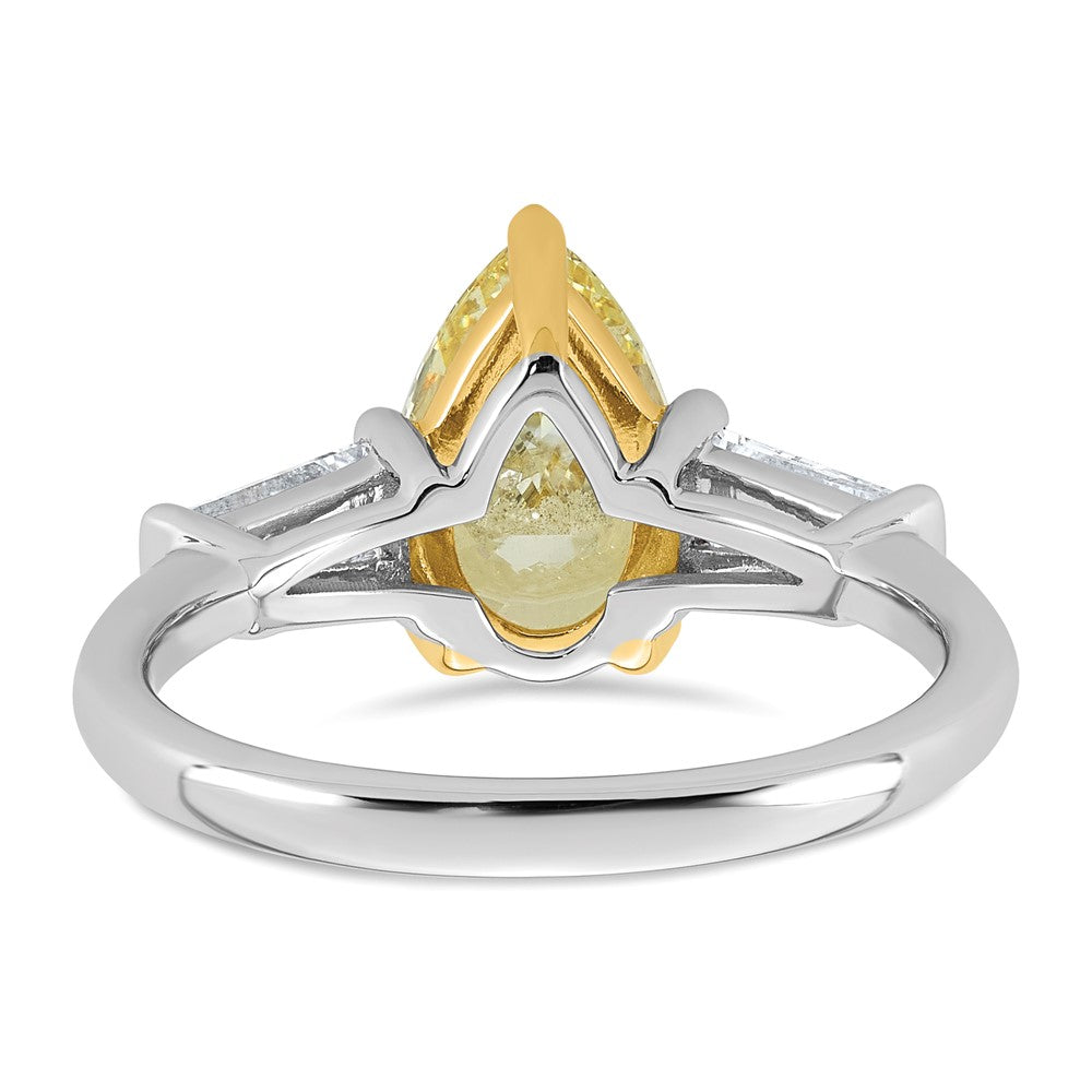 Emma Grace 14ktt 2 3/4ct Lab Grown Dia Cert Vivid Yellow & VS+ F+ Comp Ring