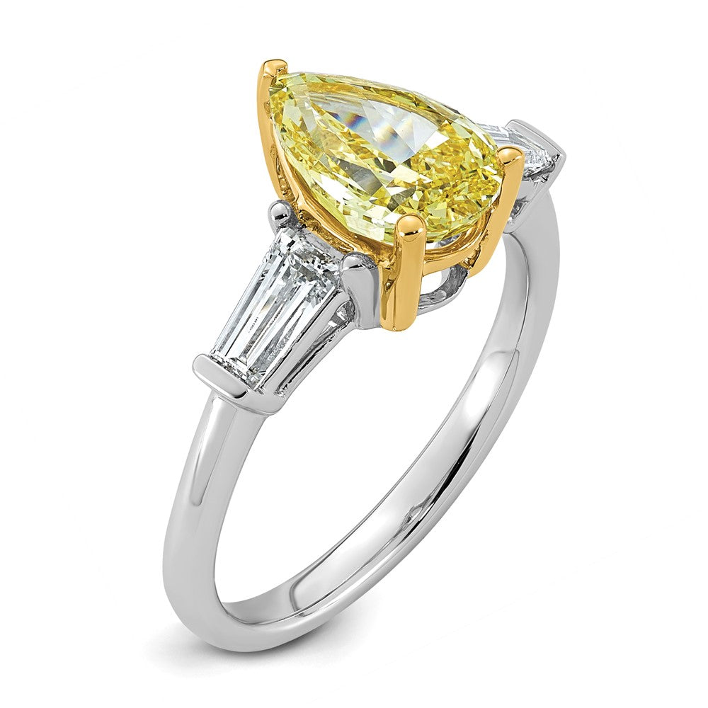 Emma Grace 14ktt 2 3/4ct Lab Grown Dia Cert Vivid Yellow & VS+ F+ Comp Ring