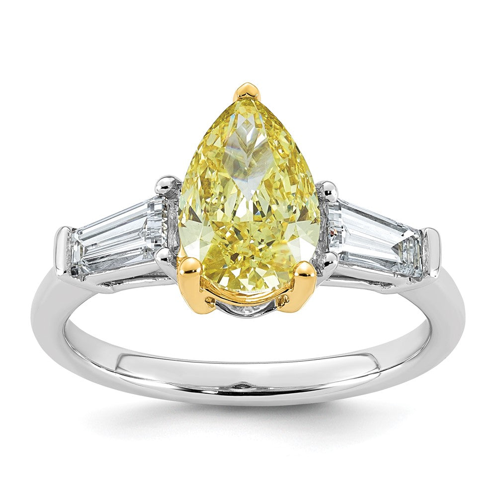 Emma Grace 14ktt 2 3/4ct Lab Grown Dia Cert Vivid Yellow & VS+ F+ Comp Ring