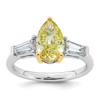 Emma Grace 14ktt 2 3/4ct Lab Grown Dia Cert Vivid Yellow & VS+ F+ Comp Ring