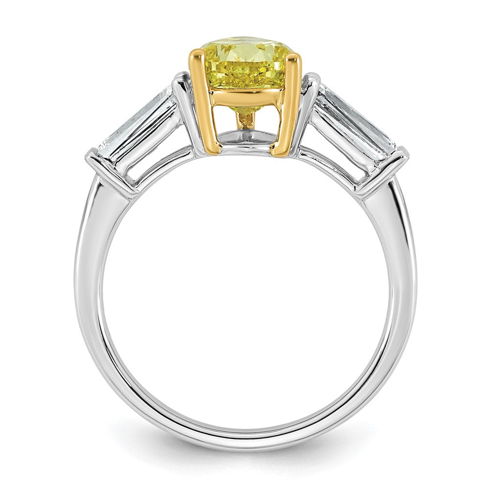 Emma Grace 14ktt 3 5/8ct Lab Grown Dia Cert Vivid Yellow & VS+ F+ Comp Ring