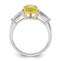 Emma Grace 14ktt 3 5/8ct Lab Grown Dia Cert Vivid Yellow & VS+ F+ Comp Ring