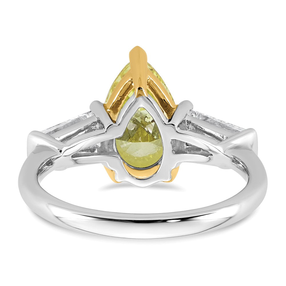 Emma Grace 14ktt 3 5/8ct Lab Grown Dia Cert Vivid Yellow & VS+ F+ Comp Ring